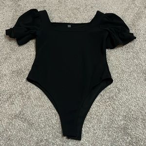 Shein size large black puffy sleeve bodysuit
